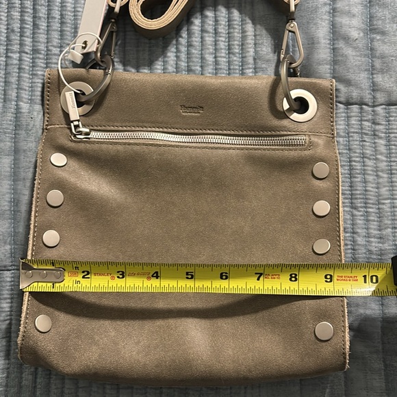 NWT Hammitt Tony Medium Pewter Brushed Silver Leather Crossbody Bag - Picture 11 of 12